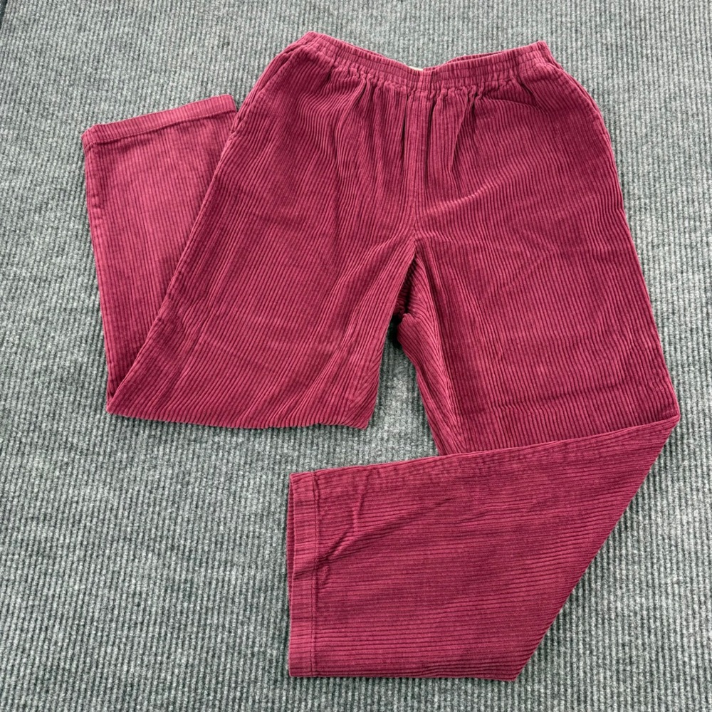 Appleseed's Womens 12 Burgundy Corduroy Pull On Elastic Waist Cotton Pants